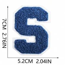 7CM, 1PC,26 PCS, Blue Patch, Black Patch ,PINK Patch ,White And Black Patch, 26 Blue English Letters A-Z, Shinier Letter Fashion Patch, DIY Sewing To Express Love, Unique Decorations For Clothing, Pants, Hats, Jeans, Wallet, Etc. - Blue - View 27