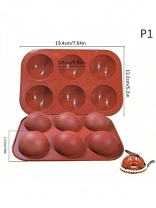 Molde de silicona de 6 cavidades en forma de semiesfera para hacer bombas de chocolate caliente, pasteles, gelatina y mousses en forma de domo para fiestas navideñas, herramientas de cocción para hornear