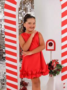 Children's White Christmas Dress For Graduation Party - Rojo - Ver 2