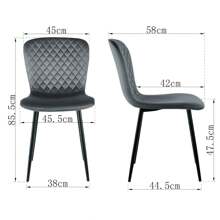 AINPECCA Dining Chairs Set Of 2/4 Velvet Dining Chairs Modern Office Chair With Backrest And Metal Legs For Kitchen Living Room - Orange - View 2