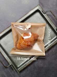 50 个带透明窗口的牛皮纸面包袋 - 适合早餐、饼干和吐司，正面透明，耐油，一次性三明治袋，附赠贴纸，纸面包袋，透明，耐油，一次性，附赠贴纸 - 彩色 - 查看 12