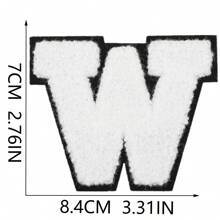 7CM, 1 buc, 26 buc, patch albastru, patch negru, patch roz, patch alb și negru, 26 litere albastre englezești A-Z, patch la modă cu litere mai strălucitoare, cusut DIY pentru a exprima dragostea, decorațiuni unice pentru îmbrăcăminte, pantaloni, pălării, blugi, portofel etc. - alb negru - Vizualizare 31