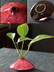 1 Stück moderne, einfache Keramikvase mit Craquelé-Glasur, Dekorationszubehör für getrocknete Blumen, kreative Heimdekoration, geeignet für Wohnzimmer, Büro, Bücherregal, Schreibtisch, Schlafzimmer, Blumenarrangements (Blumen nicht enthalten) Raumdekoration Glasvase