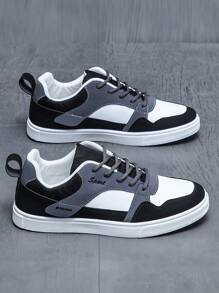 男士时尚休闲运动滑板鞋，低帮学生运动鞋，透气皮革鞋面