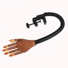 Practice Hand For Acrylic Nails-Fake Flexible Movable Practice Nail Hand Practice For Acrylic Nail Kit, Maniquin Hand For Nail Practice With 100 Pcs Refill Nail Tips