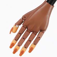 Practice Hand For Acrylic Nails-Fake Flexible Movable Practice Nail Hand Practice For Acrylic Nail Kit, Maniquin Hand For Nail Practice With 100 Pcs Refill Nail Tips