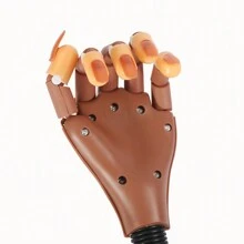 Practice Hand For Acrylic Nails-Fake Flexible Movable Practice Nail Hand Practice For Acrylic Nail Kit, Maniquin Hand For Nail Practice With 100 Pcs Refill Nail Tips