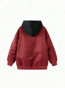 Balabala 男童飞行员夹克，防水外套，适合2025年春节新年 - 紅黑 - 查看 5