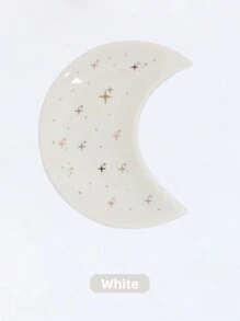 Keramik Halbmond Aufbewahrungsschale mit goldenem Anhänger Halskette, elegante Dekoration, perfekt für Schreibtisch oder Frisiertisch Präsentation, Geschenk für die Freundin