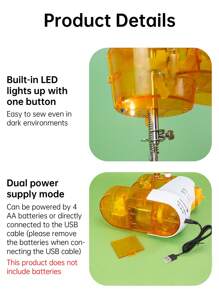 Electric Mini Sewing Machine Desktop With Pedal Home Version Portable Fully Automatic Small Transparent Shell Sewing Machine - Multicolor - View 5