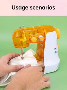 Electric Mini Sewing Machine Desktop With Pedal Home Version Portable Fully Automatic Small Transparent Shell Sewing Machine - Multicolor - View 9