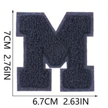 7CM，1 件，26 件，蓝色补丁，黑色补丁，粉色补丁，白色和黑色补丁，26 个蓝色英文字母 A-Z，闪亮字母时尚补丁，DIY 缝纫表达爱意，服装、裤子、帽子、牛仔裤、钱包等的独特装饰。 - 黑色 - 查看 27