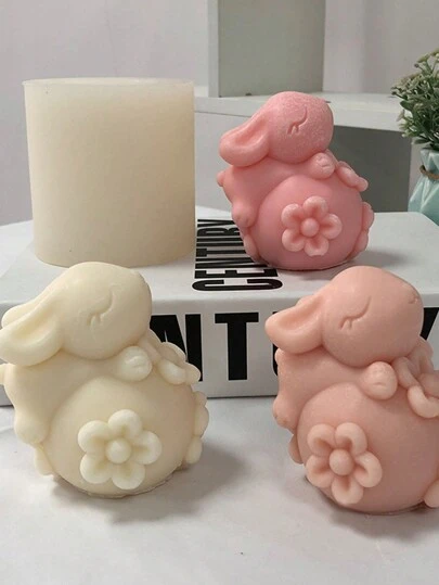 Cute Flower Bunny DIY Handmade Fragrance Plaster Multifunctional Silicone Mold