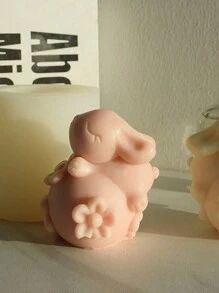 Cute Flower Bunny DIY Handmade Fragrance Plaster Multifunctional Silicone Mold - White - View 3