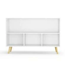 MERAX Kids Bookcase With Collapsible Fabric Drawers, Children's Book Display, Toy Storage Cabinet Organizer - White+Blue - View 9