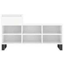 Sleek High Gloss White Shoe Cabinet Engineered Wood Storage Solution 100 Cm - White - View 4