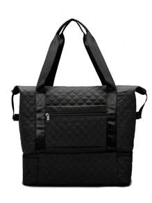 1个可扩展大容量旅行包/健身包/周末包/手提包，耐用带拉链，适合商务旅行、度假、假日、医院、返校、休闲旅行、学校用品等。 - 黑色 - 查看 7