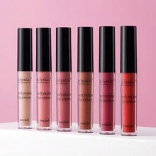 Julystar 6 colores de brillo de labios con tapa negra, textura aterciopelada mate, lápiz labial que no se pega, alto desarrollo de color, apropiado para una variedad de ocasiones - Multicolor - Ver 10