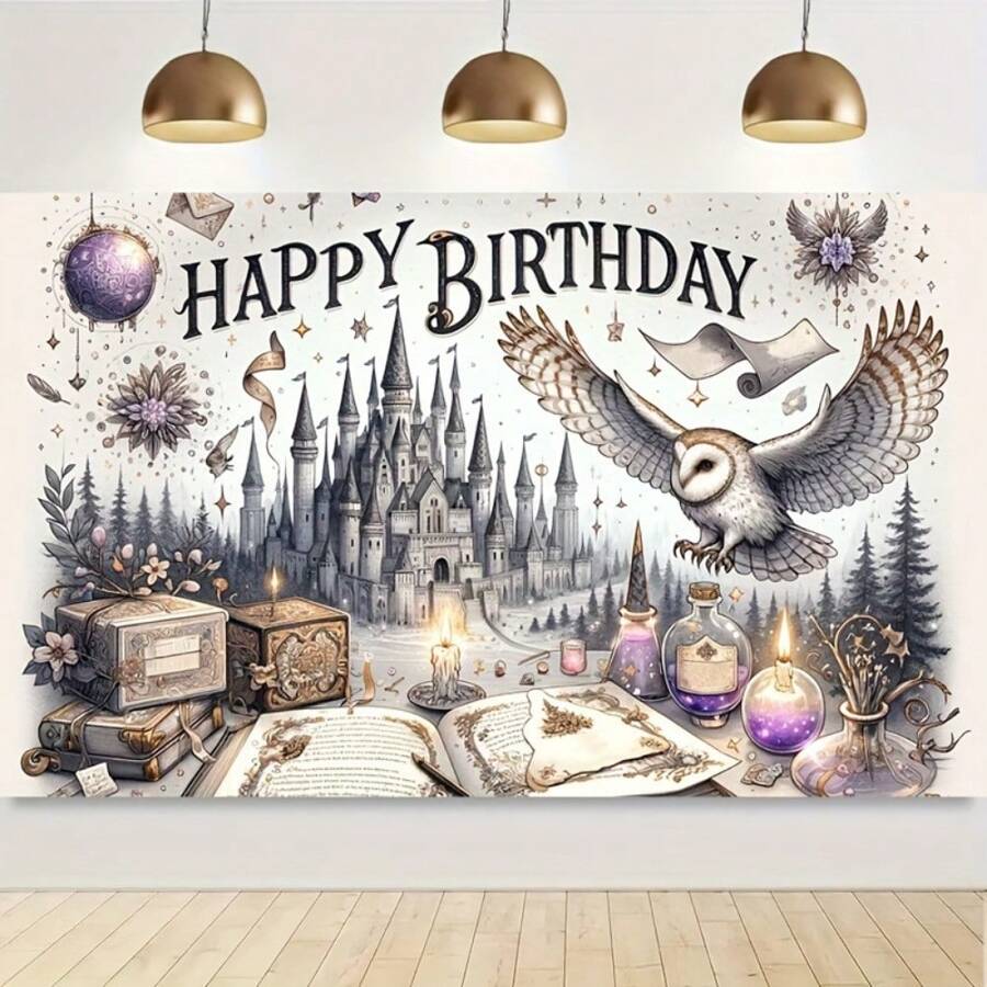 SAVITA Happy Birthday Banner Zauberer Thema - Fantasy Geburtstagsdeko
