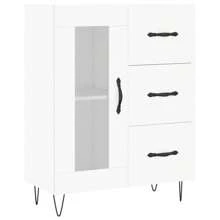 Elegant White Highboard 69.80 Cm Durable Engineered Wood Storage Cabinet - White - View 6