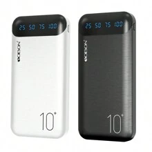 2 paquets de batterie externe 10 000 mAh. Chargeur portable avec 2 sorties USB, compatible avec Xiaomi, Oneplus, smartphones et tablettes etc. Charge super rapide, affichage LED de la puissance, ports USB et Type-C. Batterie lithium-polymère sûre et stable, convient pour une utilisation en extérieur, les courses, les voyages. Alimentation portable pour iPhone Apple, iPad, téléphones Android. Idéal pour les cadeaux, la famille, les amis, les anniversaires, Noël, l'hiver, le Nouvel An