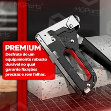 Grampeador Tapeceiro Profissional Grampo Artesanato Estofados Madeira Manual Tapeçaria Alta Pressão 3 em 1 Resistente - Multicolorido - Visão 2