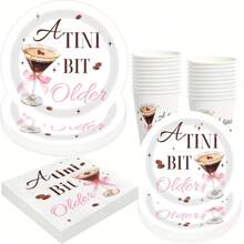 Classy Cocktails Party Supplies Set - Happy Hour Plates And Napkins - Pool Party - Summer Cocktails Party -Birthday Party - Margarita Cups, Plates And Napkins - Beach Party Tableware Kit - 20241112-fM-coffee Martini Tableware Set - View 1