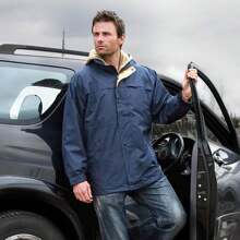 Result Mens MidWeight MultiFunction Waterproof Windproof Jacket (Navy/Sand) - 100% Polyester