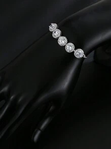 1 Piece Fashion Round Cubic Zirconia Adjustable Bracelet For Women Bangles Jewelry Gift