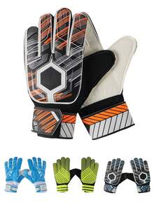 1 Pair Adult & Youth Goalkeeper Gloves, Embossed Non-Slip Latex Palm, Soft PU Back, Dual Wrist Protection, Durable Anti-Slip Latex Material, Injury Prevention - Multicolor - View 2