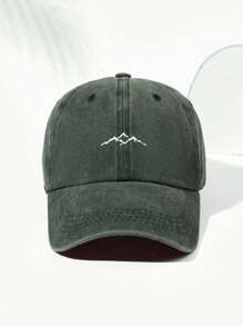 1 Piece Mountain Pattern Printed Baseball Cap, Retro Fashion Distressed Hat, Unisex For All Seasons, Adjustable Size, Soft Top Fashionable Mountaineering Hat, Outdoor Outings, Mountain Climbing, Daily Wear, Perfect Gift