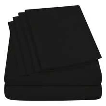 6-Piece Ultra Soft Cooling Bamboo Bed Sheet Set With Deep Pockets - 黑色 - 查看 3