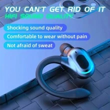 Cuffie senza fili F8, cuffie senza fili da appendere all'orecchio, cuffie stereo da corsa e sport, cuffiette senza fili con gancio per l'orecchio, cuffiette stereo senza fili da sport impermeabili