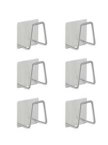 6pcs Strong Adhesive Sponge Holder, Stainless Steel Sponge Holders For Kitchen Sink, Dish Sponge And Brush Organization Holder, Premium Rustproof & Waterproof & Quick Drying Kitchen Sink Caddy,For Christmas, Mother's Day, New Year, Valentine's Day,Stainless Steel Hooks,For Kitchen, Bathroom, Door, Wall,Home And Kitchen Storage Accessories