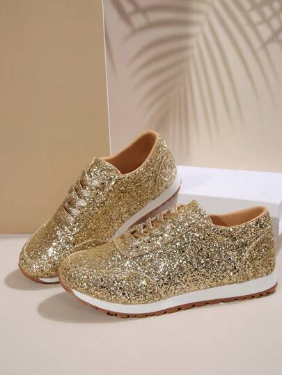 Nova marca de qualidade plus size flat casual esportivo flats, com design de tira fina de lantejoulas brilhantes, estilo europeu e americano