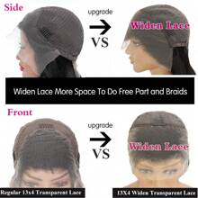 20--32inch Lace Front Wig Natural /Blonde Lace Front Wig Straight Human Hair Wigs For Woman 613 Blonde Lace Front WIG Christmas Gift New Year Gift Natural Color Straight Lace Front Wig Daily USED - 黑色 - 查看 6