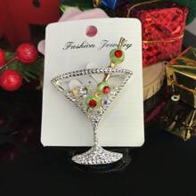 1PC Modna Zabawna Słodka Broszka Do Kubka Do Wina Nadaje Się Do Odzieży Damskiej Tylne Opakowanie Szpilki Dekoracyjna Biżuteria Prezenty Noworoczne - Wielokolorowe - Zobacz 7