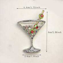 1PC Modna Zabawna Słodka Broszka Do Kubka Do Wina Nadaje Się Do Odzieży Damskiej Tylne Opakowanie Szpilki Dekoracyjna Biżuteria Prezenty Noworoczne - Wielokolorowe - Zobacz 6