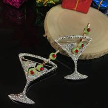 1PC Modna Zabawna Słodka Broszka Do Kubka Do Wina Nadaje Się Do Odzieży Damskiej Tylne Opakowanie Szpilki Dekoracyjna Biżuteria Prezenty Noworoczne - Wielokolorowe - Zobacz 5