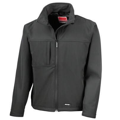 Result Mens Softs Premium 3 Layer Performance Jacket (Waterproof, Windproof & Breathable) (Black) - 93% Polyester/7% Elastane