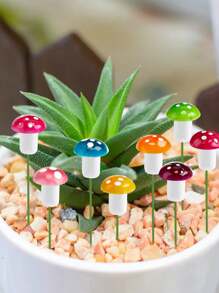 20pcs-Mushroom Mini Small Mushroom Miniature Colored Mushroom Artificial Fairy Garden Ornament Flowerpot Miniature Landscape Decoration Outdoor Birthday Home Office Garden Party,For Miniature Gardening, Glass Containers, Potted Plant Decorations