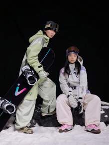 VECTOR MOTION Chinesischer Stil Fleece Skijacke, Unisex Halb-Reißverschluss Sport Kapuzenpullover, wind- und wasserbeständig, leicht, warm, atmungsaktiv, langanhaltend