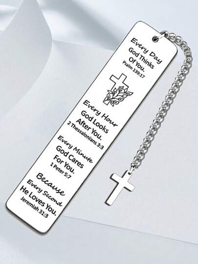 1pc Stainless Steel Decorations, Small Gift Bookmarks For Reading Enthusiasts, Laser Engraving, Inspirational To Encourage Positive Energy, Gifts For Reading Club Students Back To School