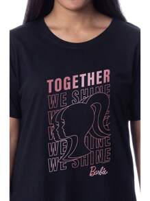 Womens' Character Together We Shine Nightgown Sleep Pajama Shirt - 黑色 - 查看 2