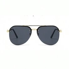 1副金属框飞行员装饰时尚眼镜，蟾蜍大框防晒脸部小时尚双光束驾驶时尚眼镜，男女通用 - 漸層 - 查看 9