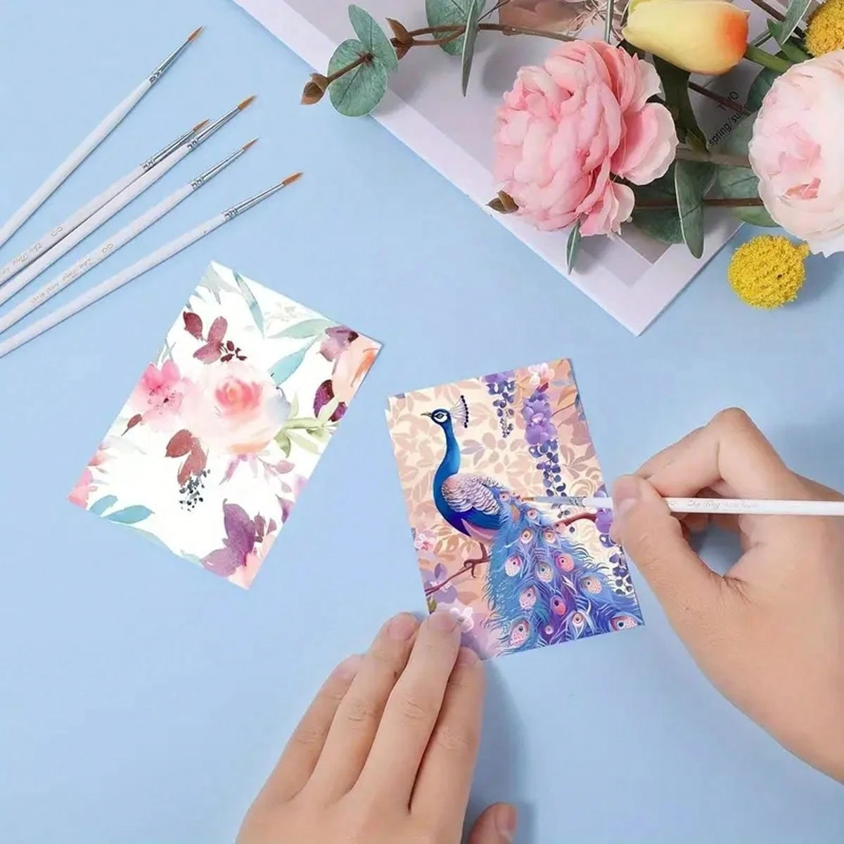 6pcs Detail Painting Brush Set Premium Synthetic Bristles For Acrylic 6pcs-detail-painting-brush-set-premium-synthetic-bristles-for-acrylic