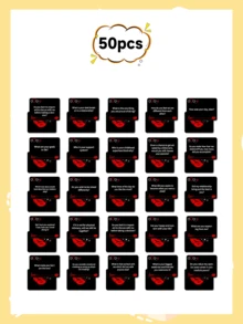 50Pcs Couples Interactive Card Ambiguous Ask Each Other Husband And Wife Small Card Card Card Game Dialogue Card - Multicolor - View 5