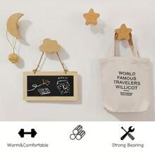 4 Pieces Wooden Cloud Shaped Dresser Handles With Two Different Sizes Of Screws For Cabinets, Furniture, Drawers