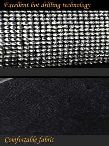 1 pieza Funda de perilla de cambio de marchas de PU con estilo de rhinestone, protector de palanca de cambios de automóvil interior creativo - Blanco y Negro - Ver 6