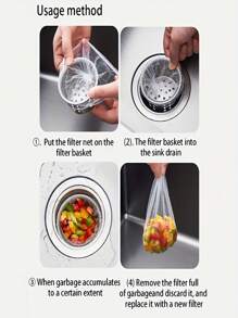 100/50/30 Pieces Kitchen Sink Filter Pouches, Suitable For Home And Restaurant Use, Effectively Prevent Drain Pipe Clogging, Valentine's Day Gift